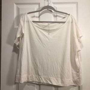 Fabletics white crop top tee